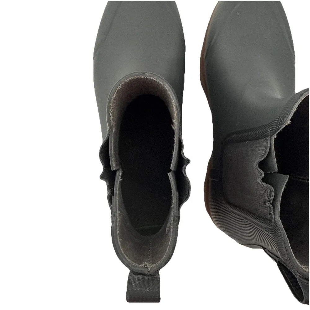 Bogs Holly Chelsea Rain Boots Women 7 Black Waterproof Rubber Ankle Boot